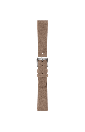 Sand-colored Alcantara strap with quick-adjustment strap system