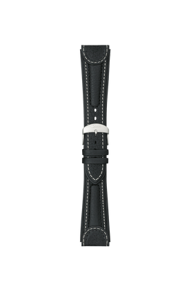 Schwarzes Rindslederarmband mit Gehäuseintegration