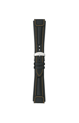 Black cowhide leather strap integrated in the case