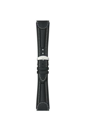 Black cowhide leather strap integrated in the case