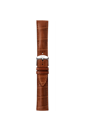 Cognac-coloured alligator leather strap