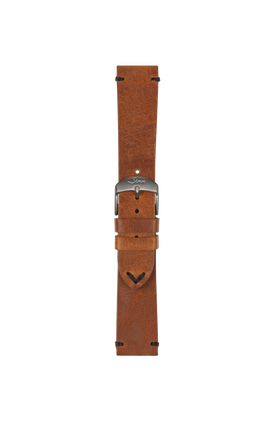 Brown cowhide leather strap in Vintage-Style