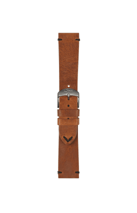 Brown cowhide leather strap in Vintage-Style